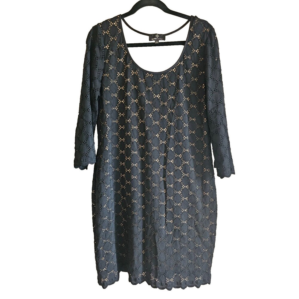 Ronnie Nicole-Size 16-Black lace dress with liner-casual and dressy - Picture 1 of 6